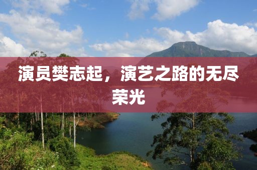 演员樊志起，演艺之路的无尽荣光