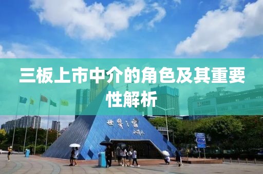三板上市中介的角色及其重要性解析