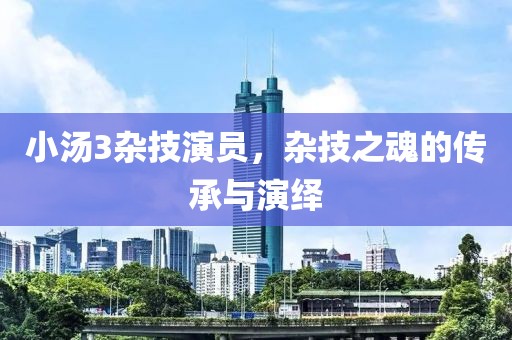 小汤3杂技演员，杂技之魂的传承与演绎