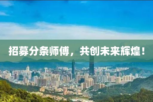 招募分条师傅，共创未来辉煌！