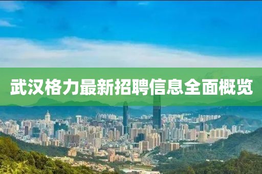 武汉格力最新招聘信息全面概览