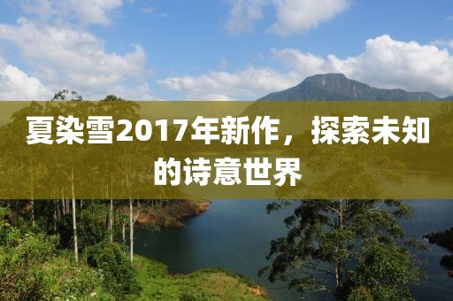 夏染雪2017年新作，探索未知的诗意世界