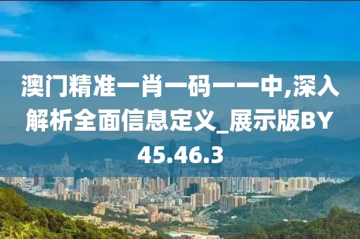 澳门精准一肖一码一一中,深入解析全面信息定义_展示版BY45.46.3