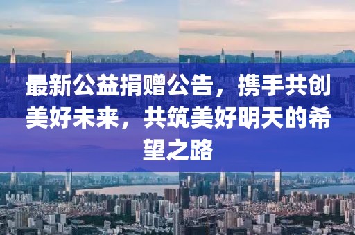 最新公益捐赠公告，携手共创美好未来，共筑美好明天的希望之路