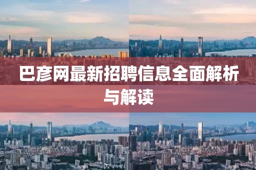 巴彦网最新招聘信息全面解析与解读
