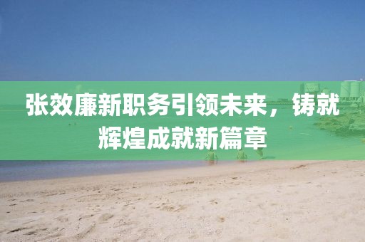 张效廉新职务引领未来，铸就辉煌成就新篇章
