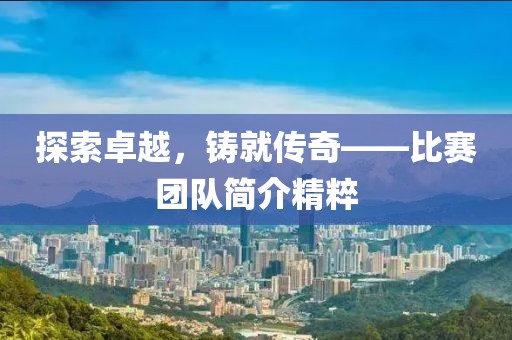 探索卓越，铸就传奇——比赛团队简介精粹