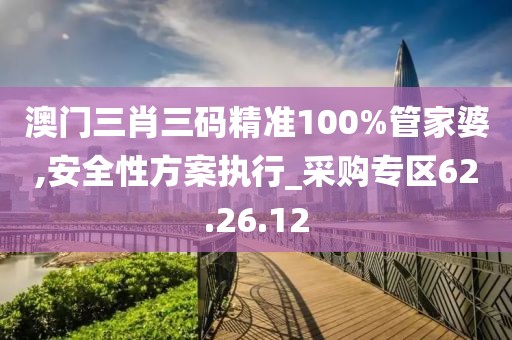 澳门三肖三码精准100%管家婆,安全性方案执行_采购专区62.26.12