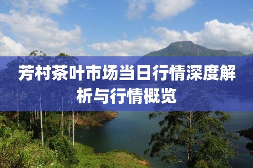 芳村茶叶市场当日行情深度解析与行情概览