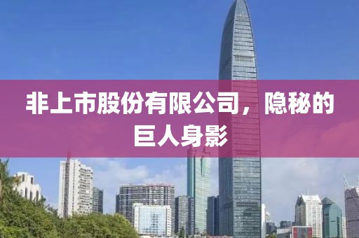 非上市股份有限公司，隐秘的巨人身影