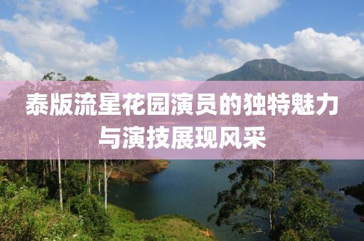泰版流星花园演员的独特魅力与演技展现风采