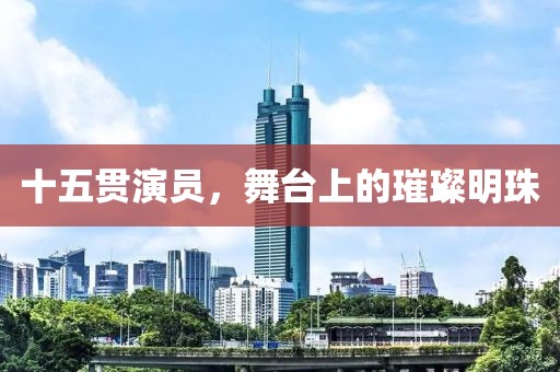 十五贯演员，舞台上的璀璨明珠