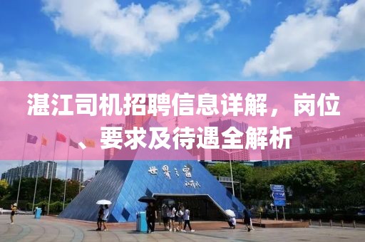 湛江司机招聘信息详解，岗位、要求及待遇全解析