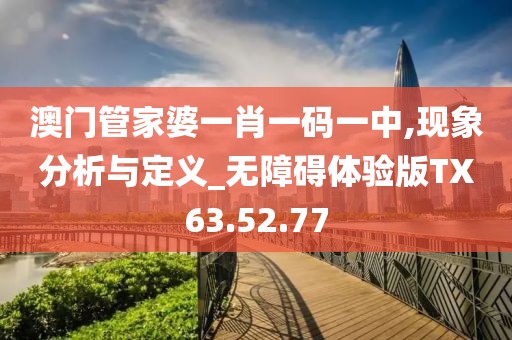 澳门管家婆一肖一码一中,现象分析与定义_无障碍体验版TX63.52.77