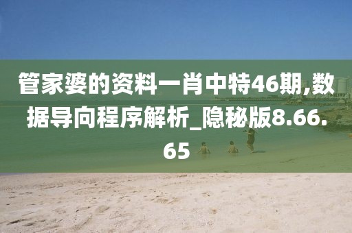 管家婆的资料一肖中特46期,数据导向程序解析_隐秘版8.66.65
