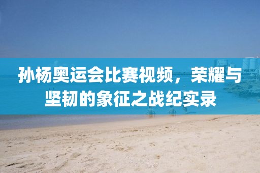 孙杨奥运会比赛视频，荣耀与坚韧的象征之战纪实录