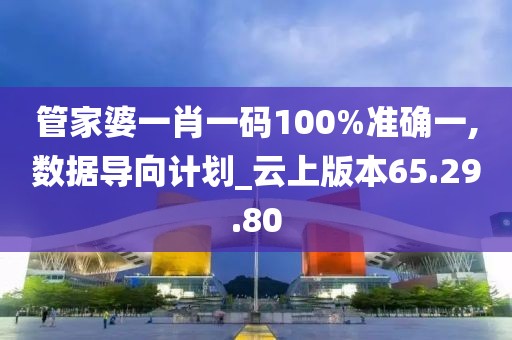 管家婆一肖一码100%准确一,数据导向计划_云上版本65.29.80