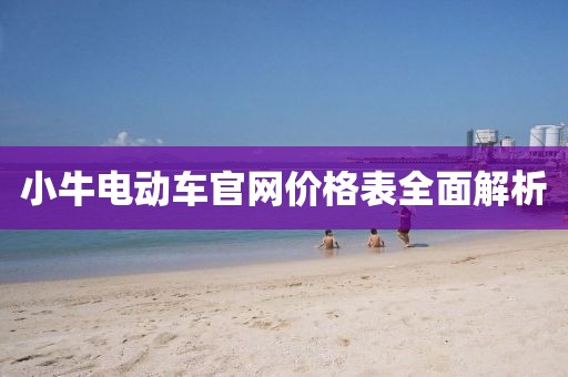 小牛电动车官网价格表全面解析