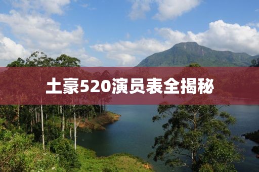 土豪520演员表全揭秘