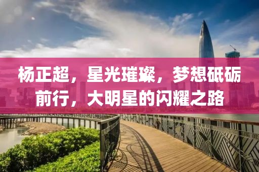 杨正超，星光璀璨，梦想砥砺前行，大明星的闪耀之路