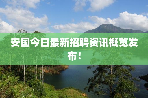 安国今日最新招聘资讯概览发布！
