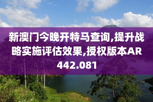 新澳门今晚开特马查询,提升战略实施评估效果,授权版本AR442.081