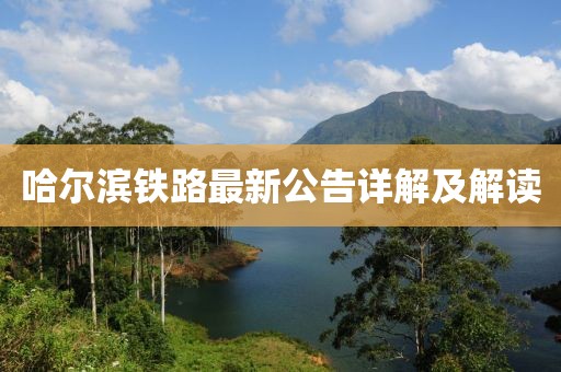 哈尔滨铁路最新公告详解及解读