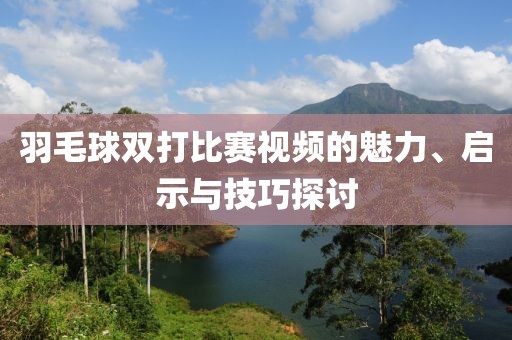 羽毛球双打比赛视频的魅力、启示与技巧探讨