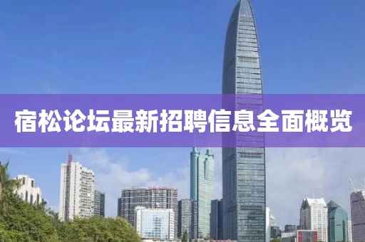 宿松论坛最新招聘信息全面概览