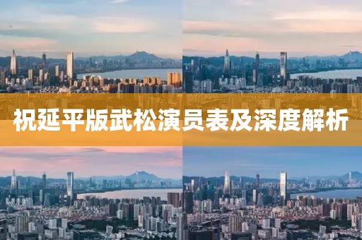 祝延平版武松演员表及深度解析