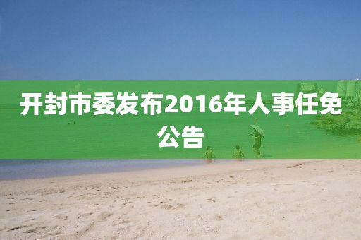 开封市委发布2016年人事任免公告