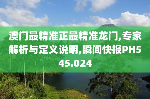 澳门最精准正最精准龙门,专家解析与定义说明,瞬间快报PH545.024