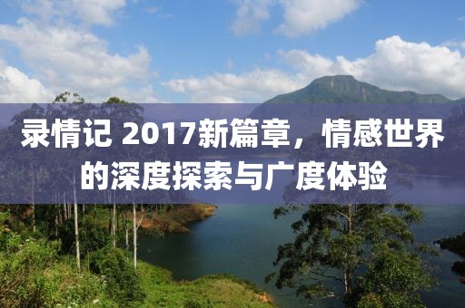 录情记 2017新篇章，情感世界的深度探索与广度体验