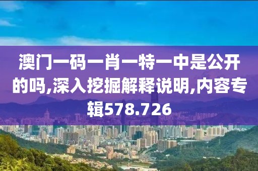 澳门一码一肖一特一中是公开的吗,深入挖掘解释说明,内容专辑578.726
