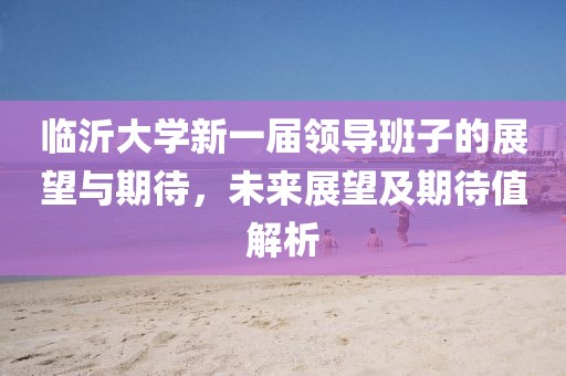 临沂大学新一届领导班子的展望与期待，未来展望及期待值解析