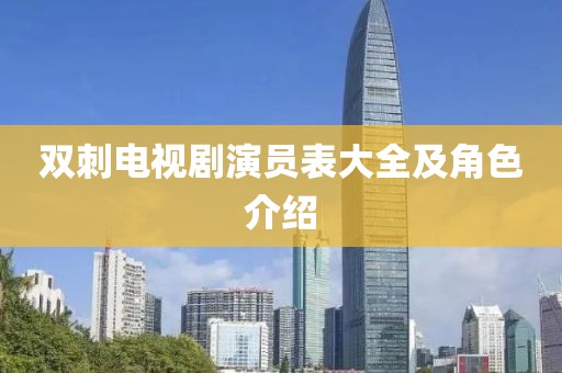双刺电视剧演员表大全及角色介绍
