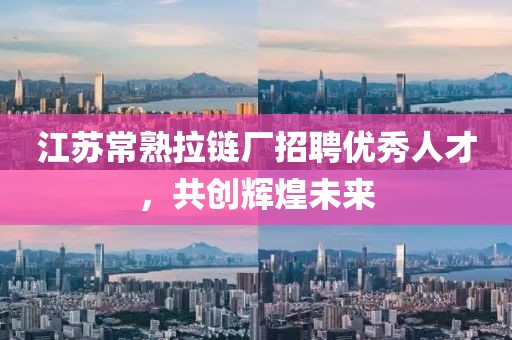 江苏常熟拉链厂招聘优秀人才，共创辉煌未来