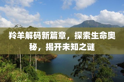羚羊解码新篇章，探索生命奥秘，揭开未知之谜