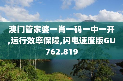 澳门管家婆一肖一码一中一开,运行效率保障,闪电速度版GU762.819