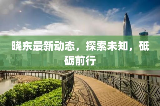 晓东最新动态，探索未知，砥砺前行