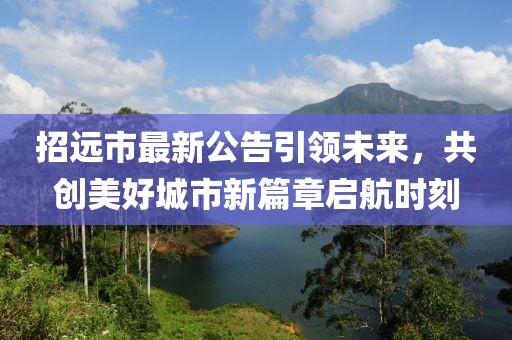 招远市最新公告引领未来，共创美好城市新篇章启航时刻