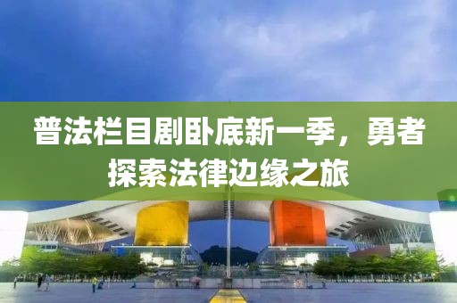 普法栏目剧卧底新一季，勇者探索法律边缘之旅