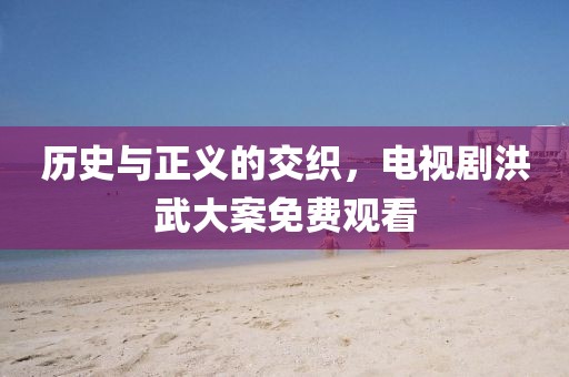 历史与正义的交织，电视剧洪武大案免费观看