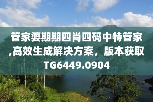 管家婆期期四肖四码中特管家,高效生成解决方案，版本获取TG6449.0904