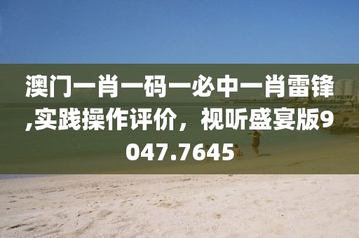 澳门一肖一码一必中一肖雷锋,实践操作评价，视听盛宴版9047.7645