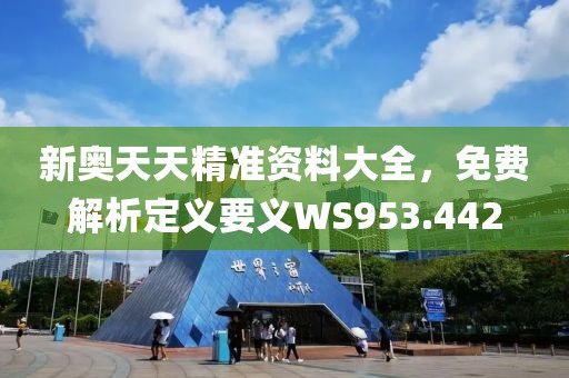 新奥天天精准资料大全，免费解析定义要义WS953.442