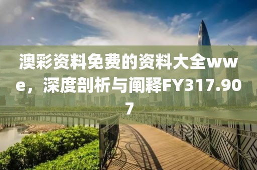 澳彩资料免费的资料大全wwe，深度剖析与阐释FY317.907