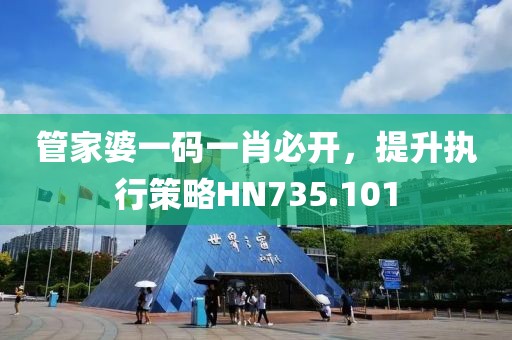 管家婆一码一肖必开，提升执行策略HN735.101