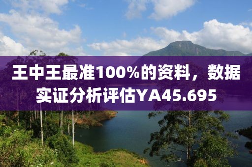王中王最准100%的资料，数据实证分析评估YA45.695