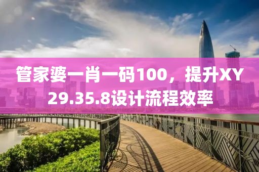 管家婆一肖一码100，提升XY29.35.8设计流程效率